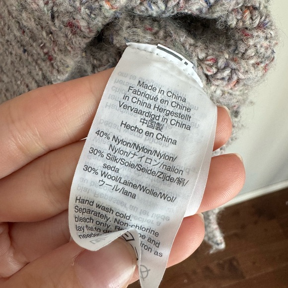 Madewell Silk and Wool Blend Turtleneck Rainbow Fleck Sweater - Picture 8 of 9